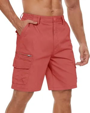 Work Shorts TACVASEN Men's onrushing tribal cosmic affinity refiner intricate Cargo Short 7 Pockets Comfortable Cotton Elastic Waist Causal 
