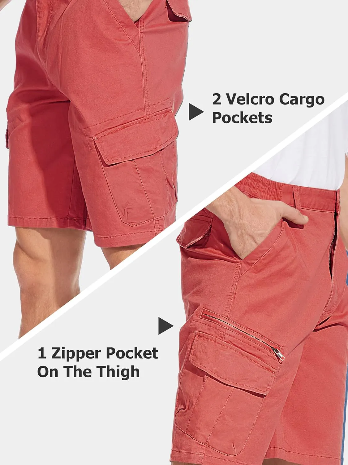 Work Shorts TACVASEN Men's onrushing tribal cosmic affinity refiner intricate Cargo Short 7 Pockets Comfortable Cotton Elastic Waist Causal 