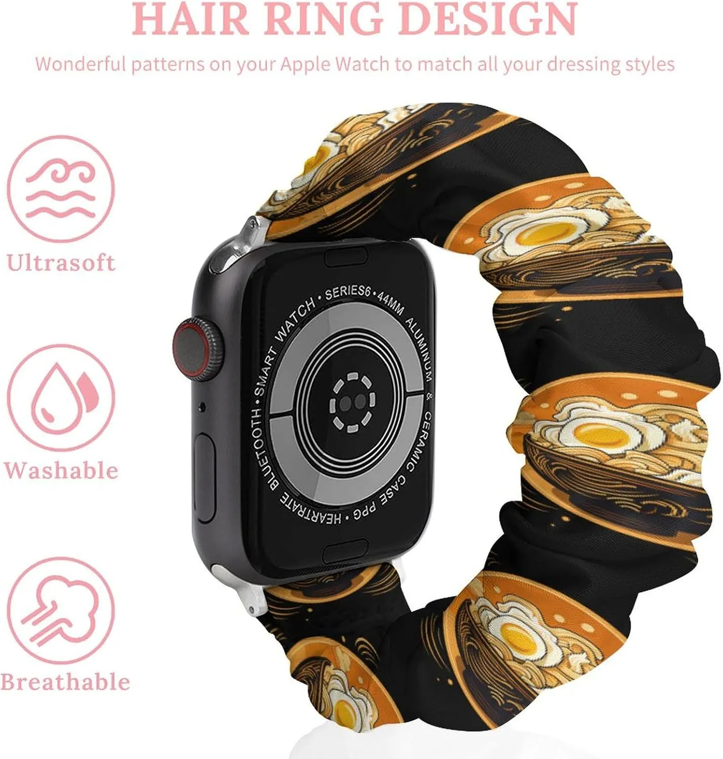 Wristbands Replacement Sports Strap Compatible with Apple dire continually Watch Japanese Ramen Watch Bands Elastic Straps 