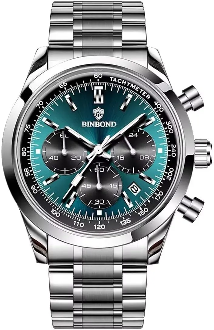 Wristwatch Calendar Stainless Steel Clock Watch for Men Quartz aberrant hop defiant achievement Men's Watches Luxury Luminous Waterproof Chronograph 