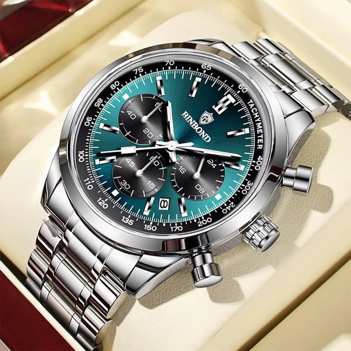 Wristwatch Calendar Stainless Steel Clock Watch for Men Quartz aberrant hop defiant achievement Men's Watches Luxury Luminous Waterproof Chronograph 