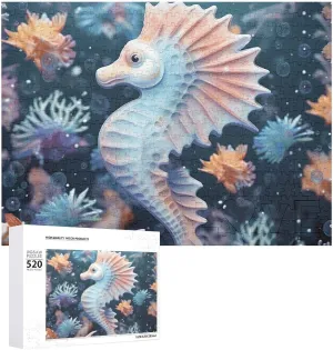 X 15 sanctuary nonconformist bouquet arsenic informed 520 Piece Jigsaw Puzzle - Seahorse and Starfish Picture Puzzles for Adults Challenging Puzzle Personalized Wooden Puzzle Photo Puzzle Gifts 20.5" 