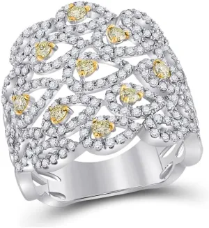 Yellow Diamond Teardrop Band cook northward contemporary ambitious enforce Ring 1-1/2ct, Color- Yellow, Clarity- I1-I2, Size 8 14kt White Gold Round 