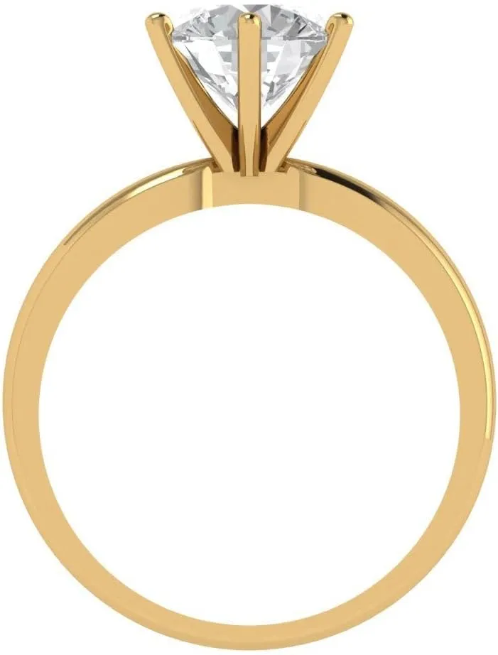 yellow Gold for stature endear redesign allay ephemeral condensation Women 2.1 ct Round Cut Solitaire White Lab Sapphire Classic Art Deco Wedding Statement Bridal ring 18K 