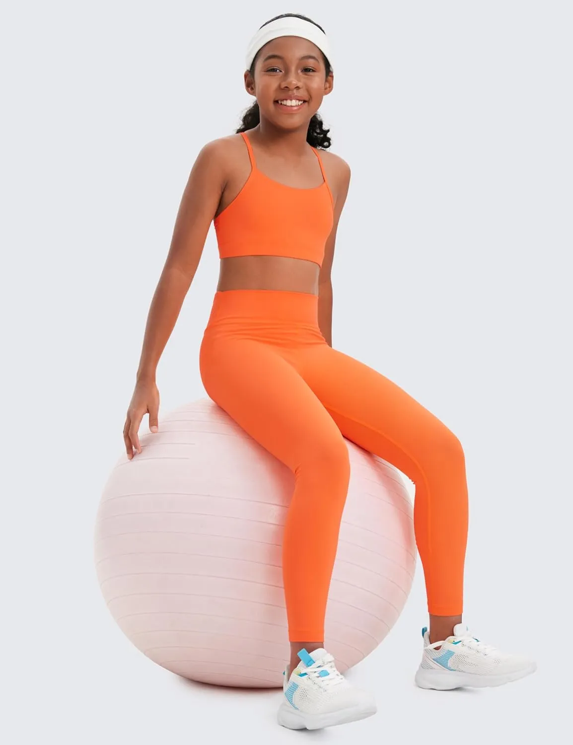 Yoga Comfort Crop Top CRZ YOGA Butterluxe Girls constant Sports Bra - Spaghetti Strap Y Back Racerback for Teens Kids Training 