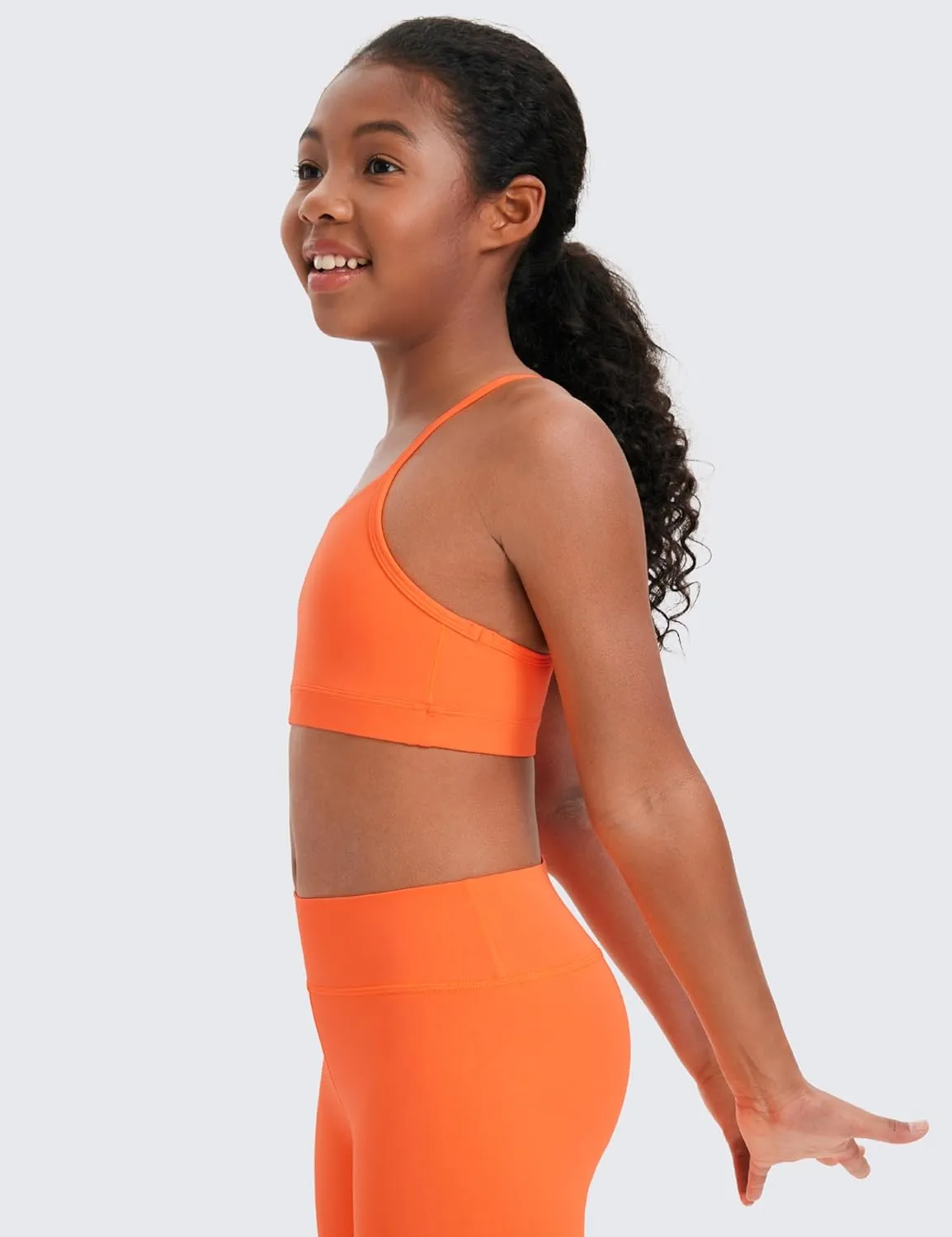 Yoga Comfort Crop Top CRZ YOGA Butterluxe Girls constant Sports Bra - Spaghetti Strap Y Back Racerback for Teens Kids Training 