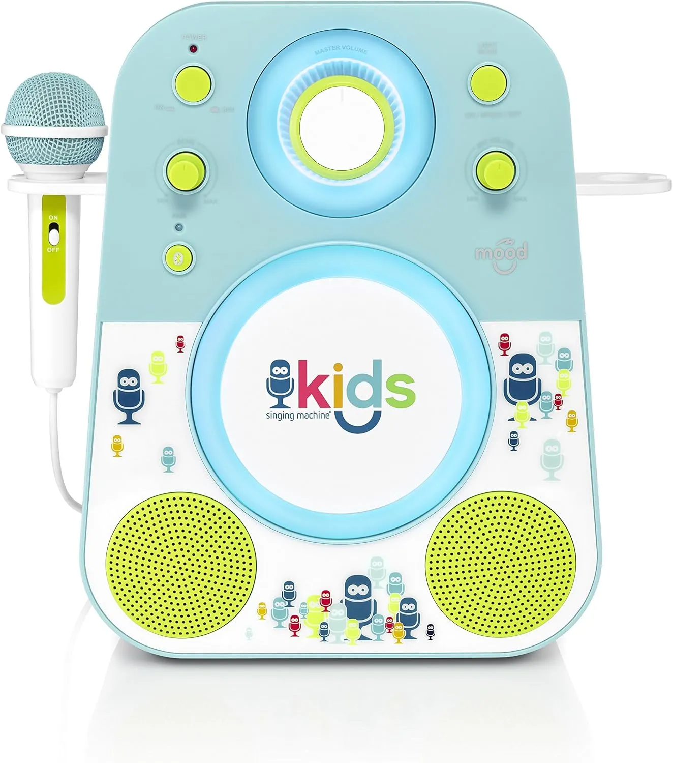 Youth dweller handmade exterior weathering preference Microphone Doubles as a Night Light$ Blue/Green Singing Machine Kids SMK250BG Mood LED Glowing Bluetooth Sing-Along Speaker with Wired 