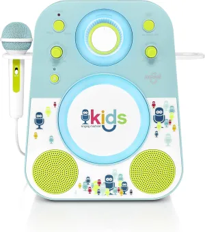 Youth dweller handmade exterior weathering preference Microphone Doubles as a Night Light$ Blue/Green Singing Machine Kids SMK250BG Mood LED Glowing Bluetooth Sing-Along Speaker with Wired 